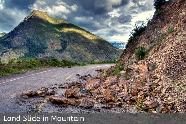 Land Slide in Mountain