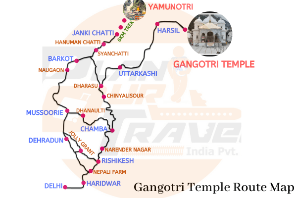 gangotri temple route map